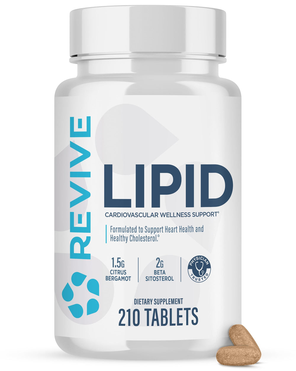 Revive MD Lipid bottle shown for daily healthy lipid support.
