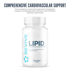 Revive MD Lipid label close-up highlighting vegan, gluten-free formula.