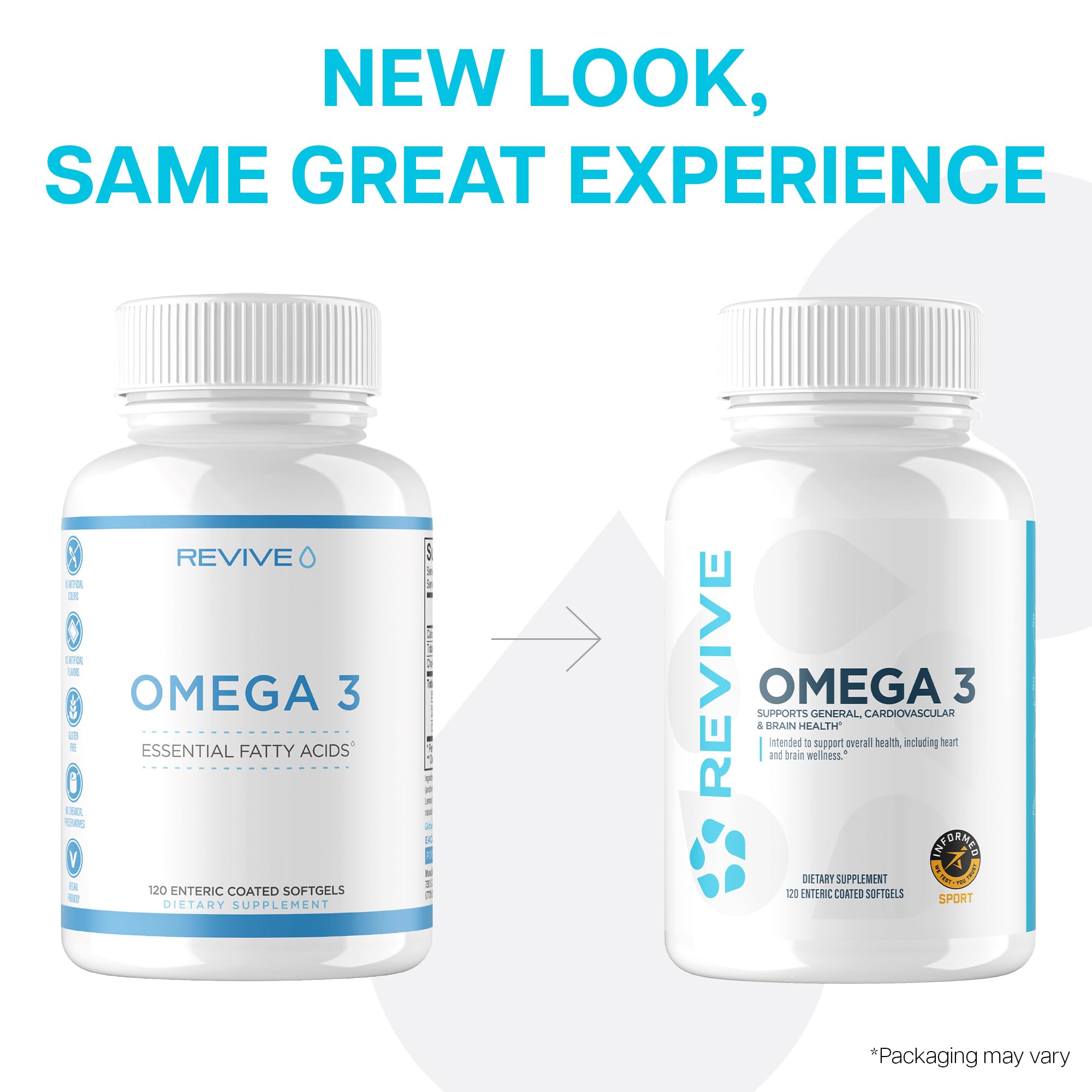 Revive MD Omega-3 packaging shot conveys doctor-formulated natural ingredients