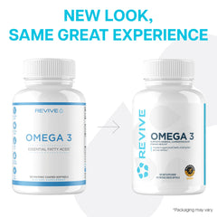 Revive MD Omega-3 packaging shot conveys doctor-formulated natural ingredients