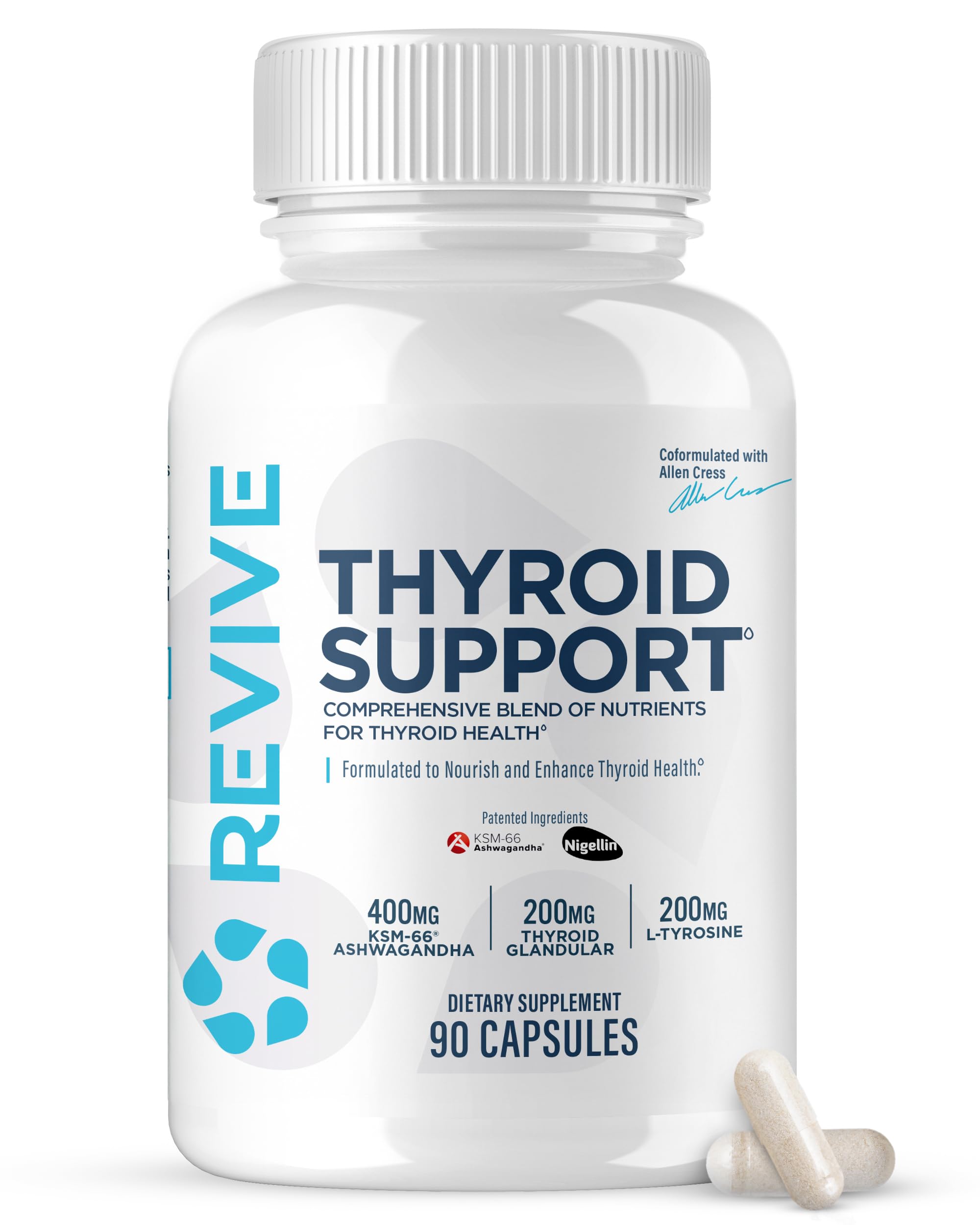 Revive MD Thyroid Support bottle with capsules for daily thyroid health