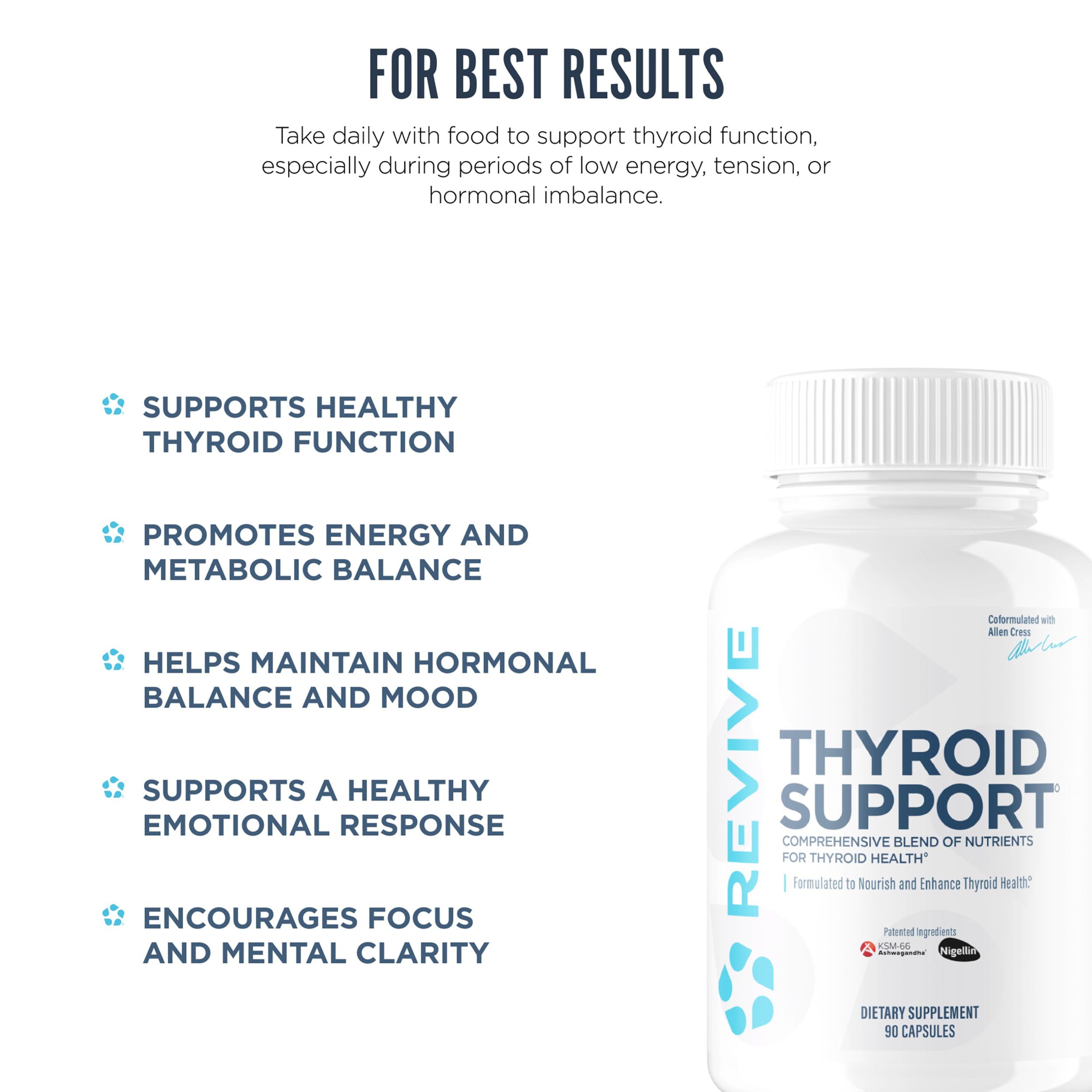 Herbs such as ashwagandha bladderwrack and schisandra in Revive MD Thyroid Support
