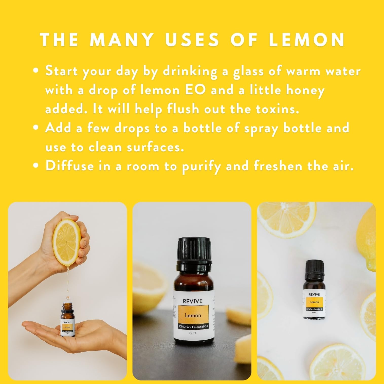 REVIVEEO Lemon essential oil massage application for relaxing sessions.