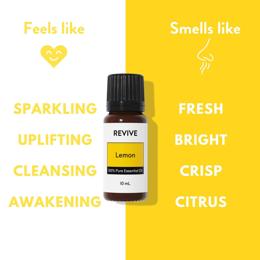 REVIVEEO Lemon essential oil for skin care routines and soothing glow.