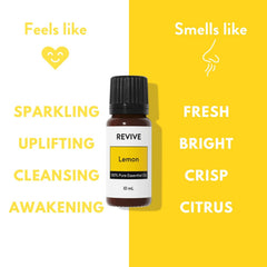 REVIVEEO Lemon essential oil for skin care routines and soothing glow.