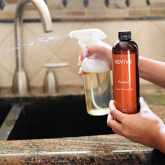 REVIVEEO Protect multi-use cleaner setup for kitchen, bath, and more.