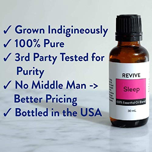 REVIVEEO Sleep bottle being poured for a soothing massage or spa ritual.