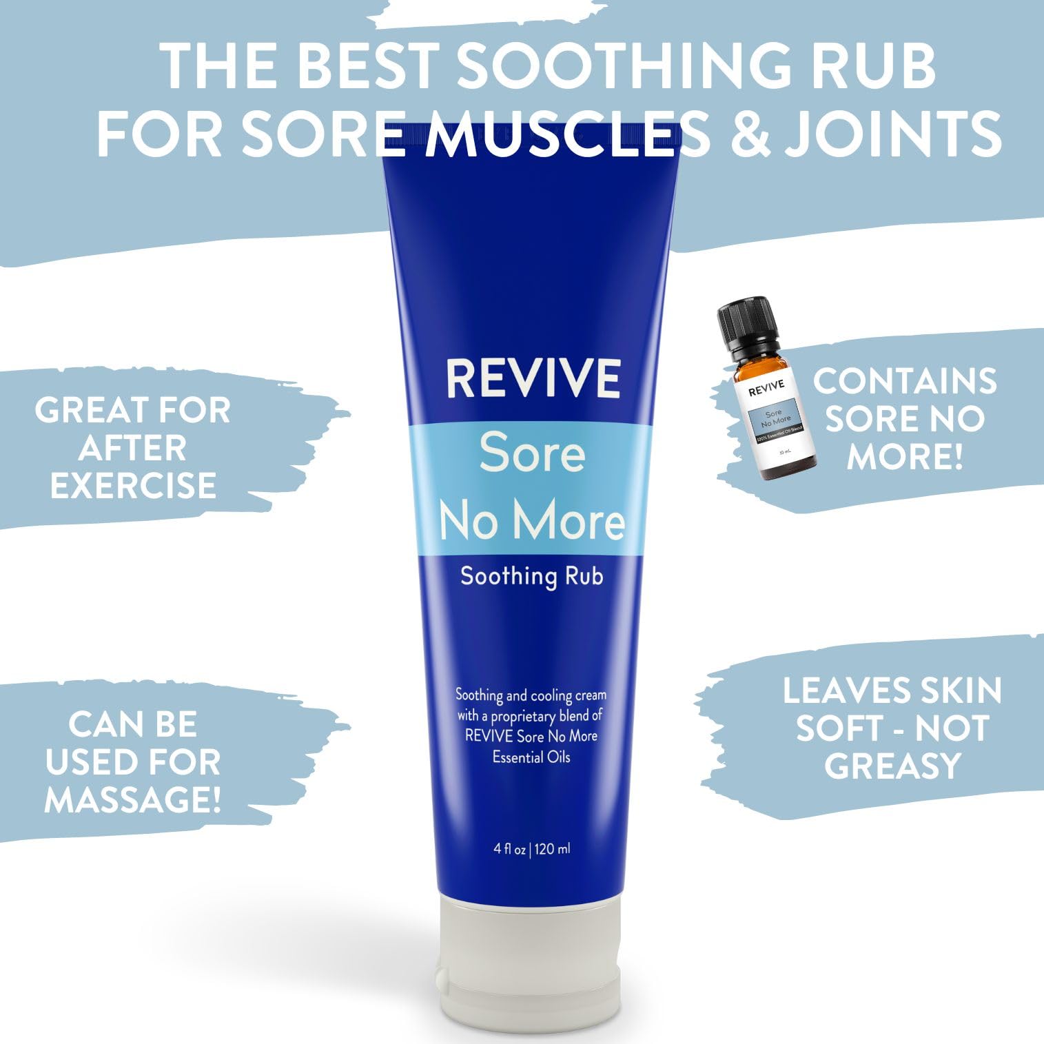REVIVEEO soothing rub being applied to shoulder for relief and relaxation.