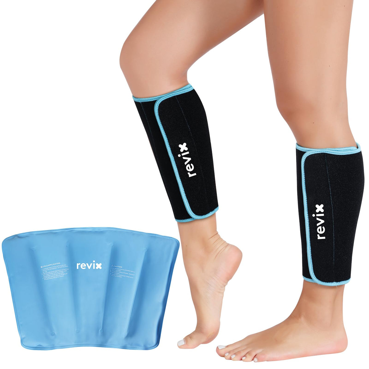 REVIX calf shin ice pack with full coverage provides targeted cooling after workouts