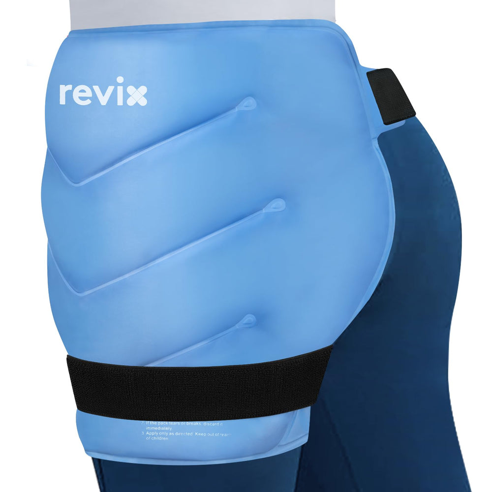 REVIX extra-large hip cold pack with strap wrap for secure hip coverage