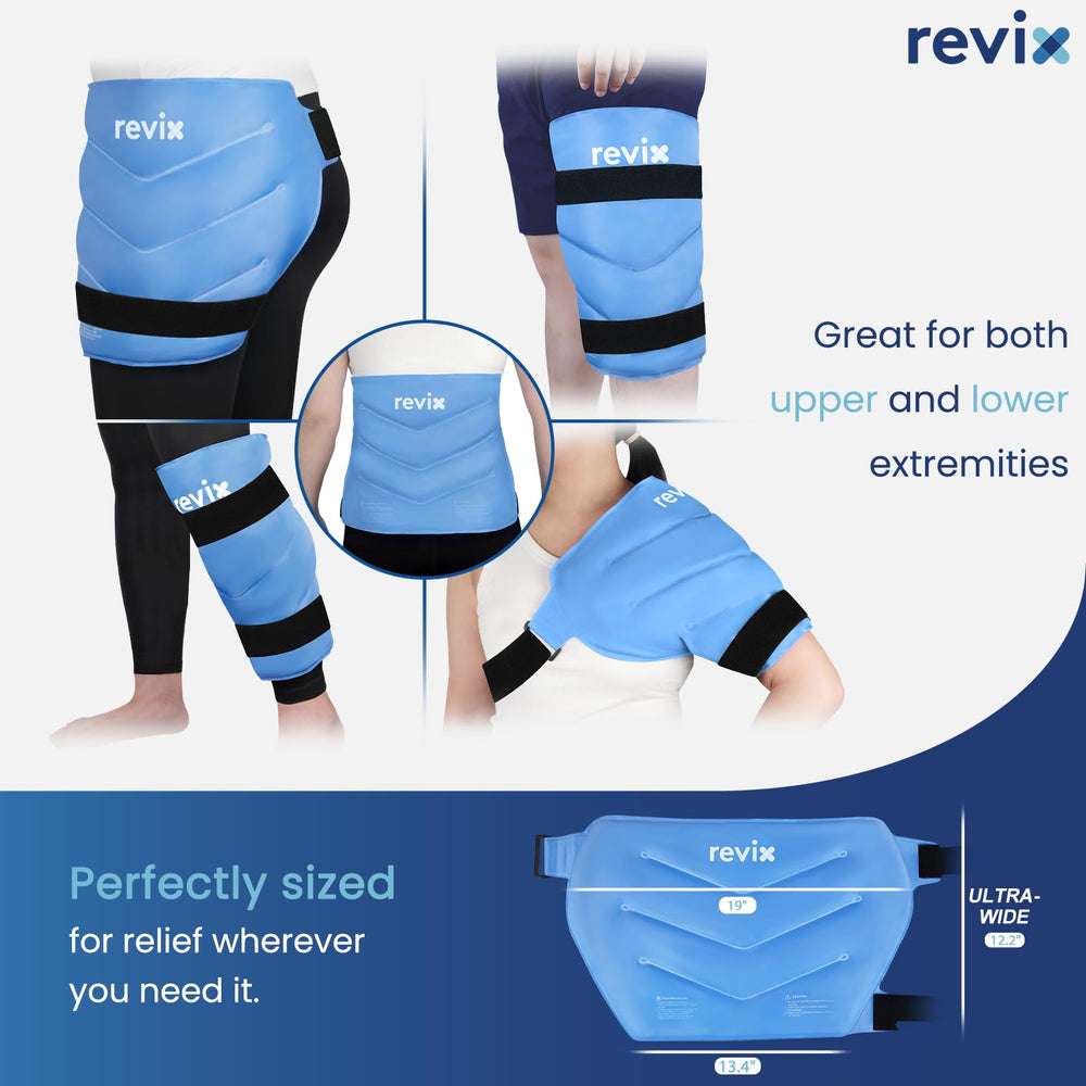 REVIX extended-size hip cold pack fits waist up to 47 inches