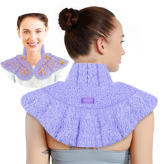 REVIX neck heating pad wrapped around the neck with warm soothing aroma