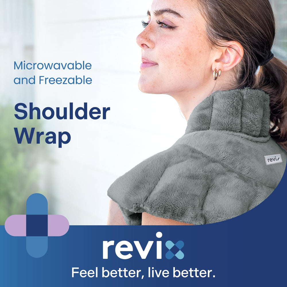 REVIX neck wrap with soft Minky fabric delivers comfortable heat for frequent use.