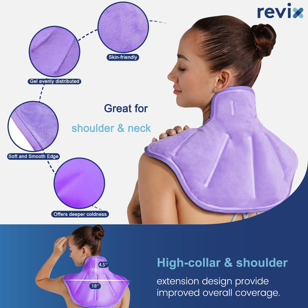 REVIX ice pack secured with snap fastener for hands-free wear