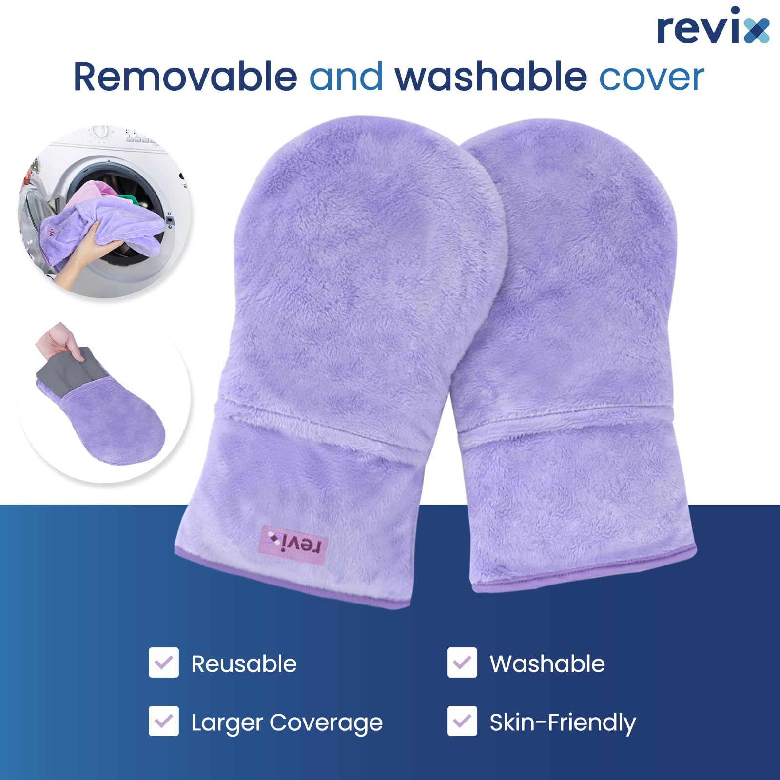 REVIX soft minky cover with removable filler for easy cleaning and reuse.