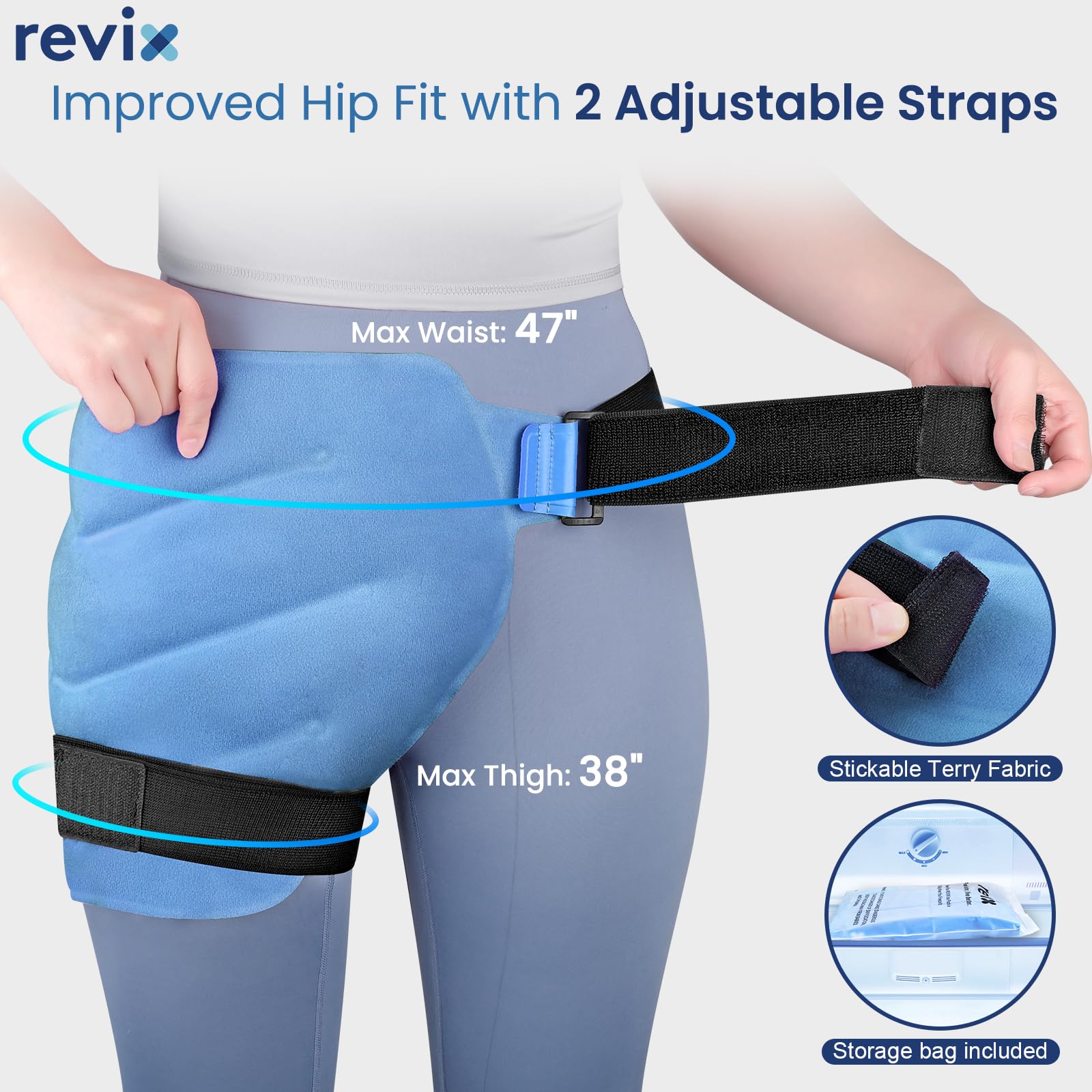 REVIX two long straps keep the hip wrap securely in place