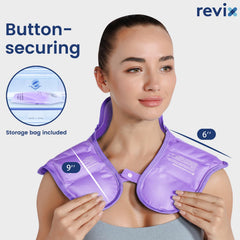 REVIX upper back cooling wrap aiding tired muscles after activity