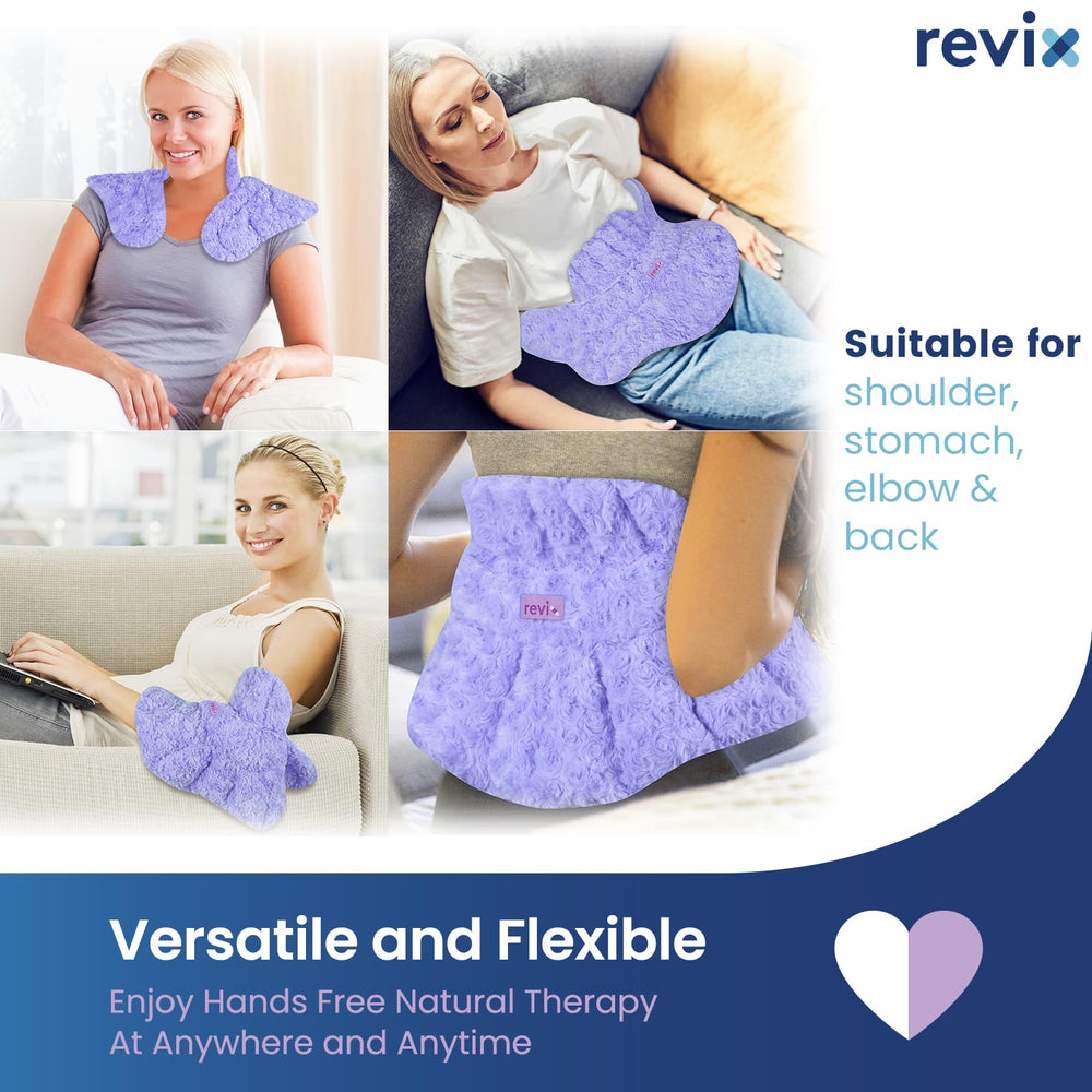 REVIX wrap accommodating neck, shoulders, and back for flexible placement