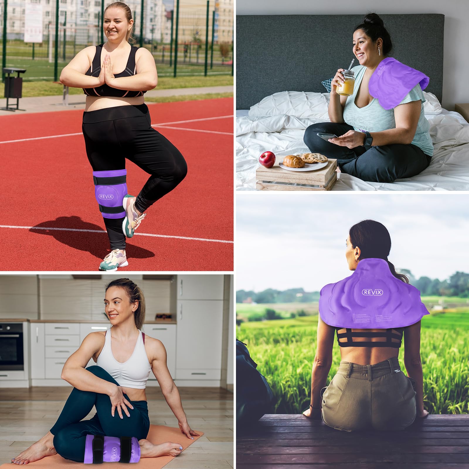 REVIX versatile wrap supports daily activities with effective knee cooling.