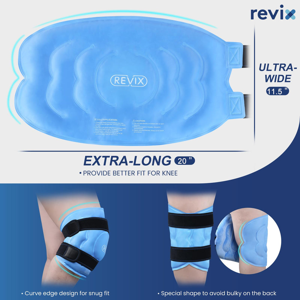 REVIX knee wrap nylon-side closeup highlighting durable outer fabric