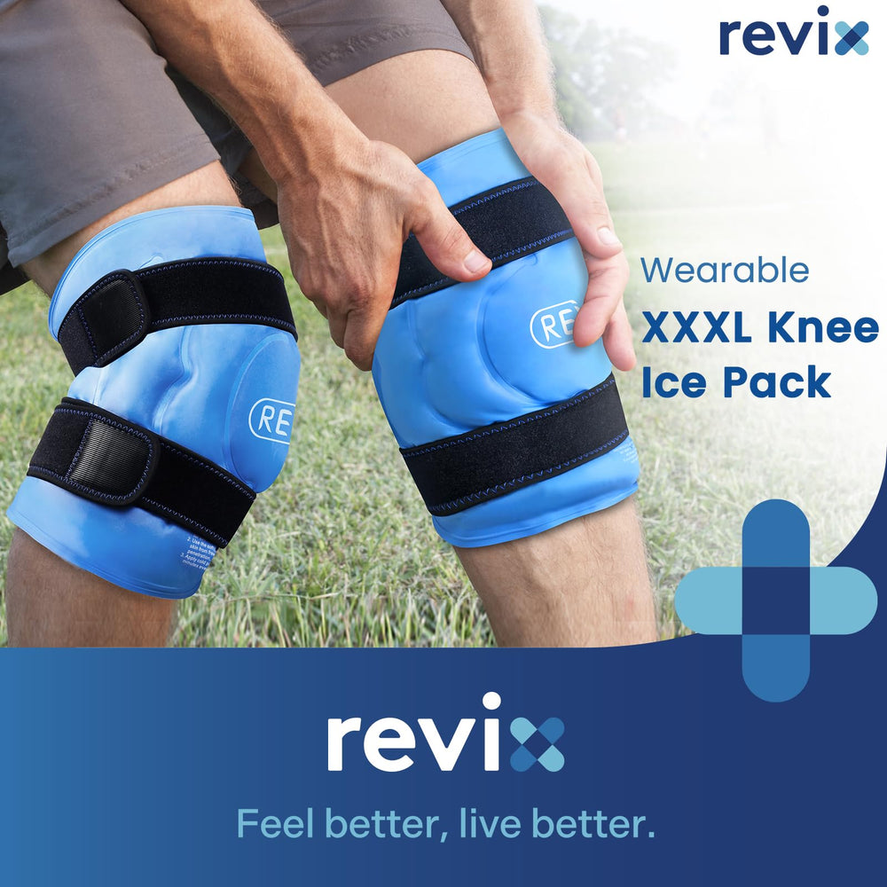 REVIX XXXL knee wrap side view showing plush soft side for skin comfort