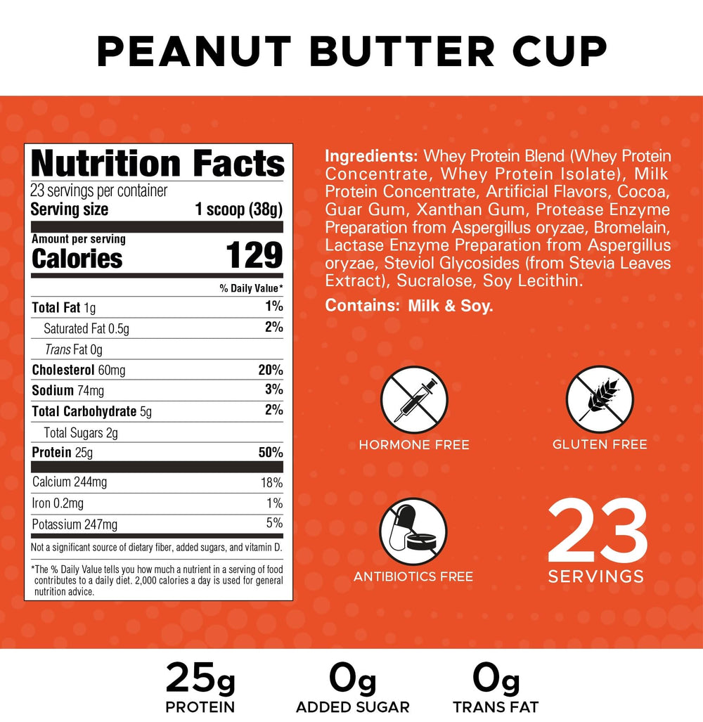 Revolution Nutrition High Whey bottle emphasizes absence of artificial colors.