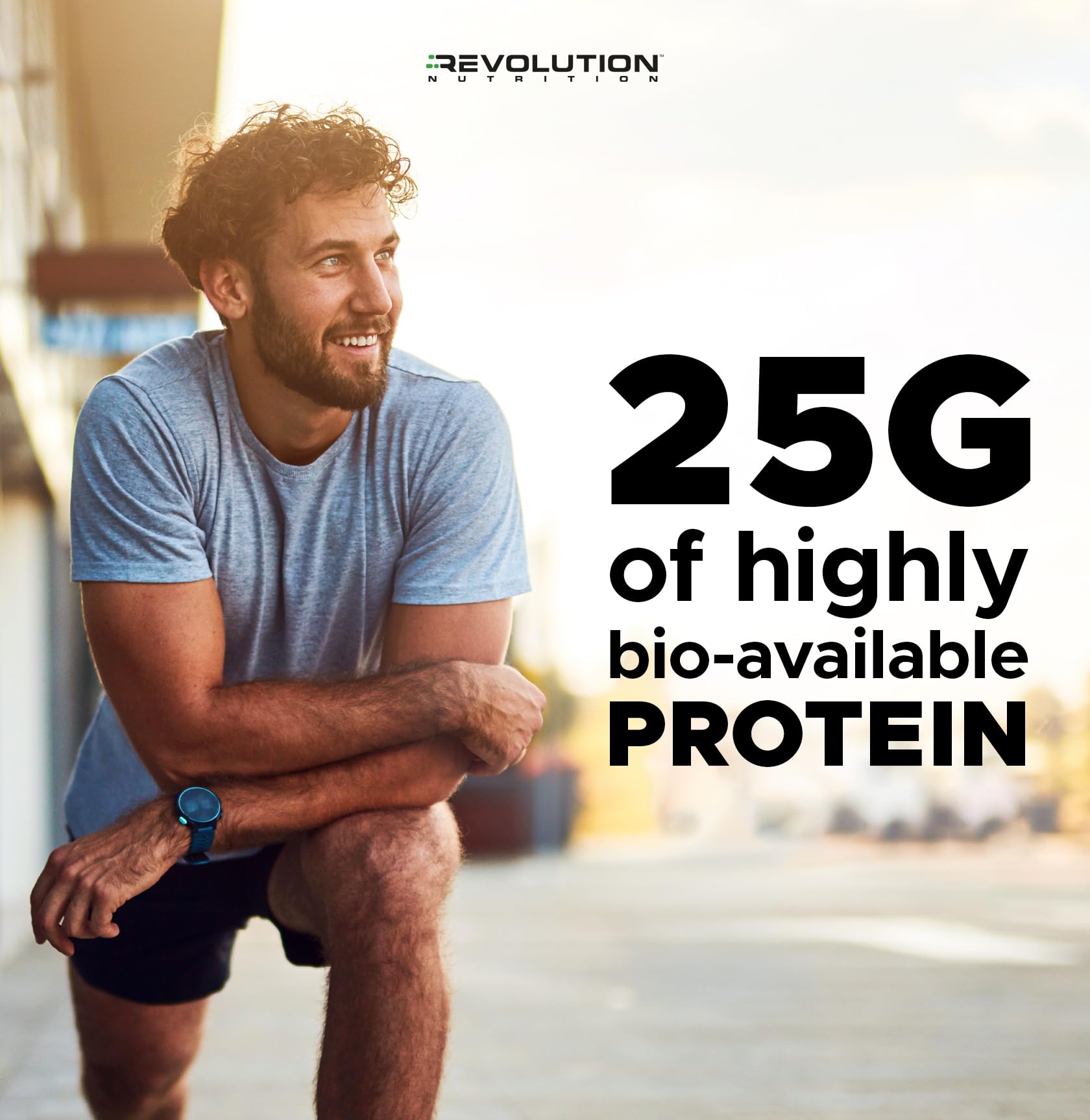 Revolution Nutrition High Whey gluten-free label highlights suitability for gluten-sensitive diets