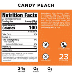 Revolution Nutrition Splash Clear Protein candy peach powder scoop reveals 24g protein per serving