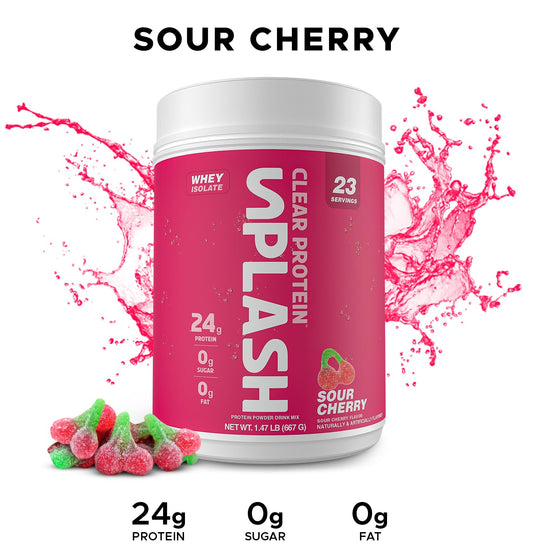 Revolution Nutrition Splash Clear Protein pour reveals a juice-like shake with zero sugar.