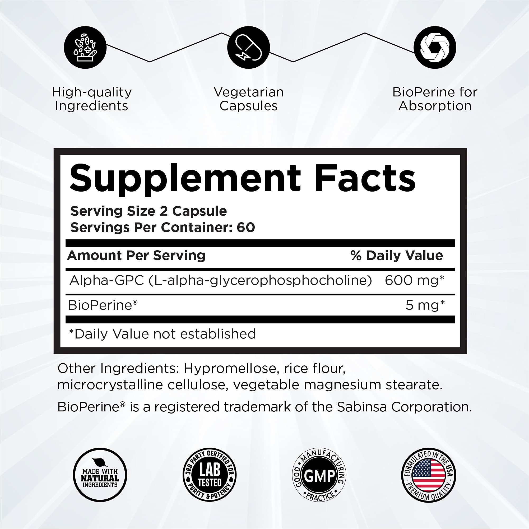 Revolution Science Alpha GPC serving scoop, demonstrating recommended serving size.