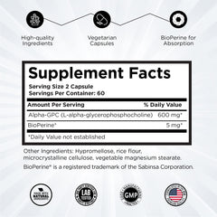 Revolution Science Alpha GPC serving scoop, demonstrating recommended serving size.