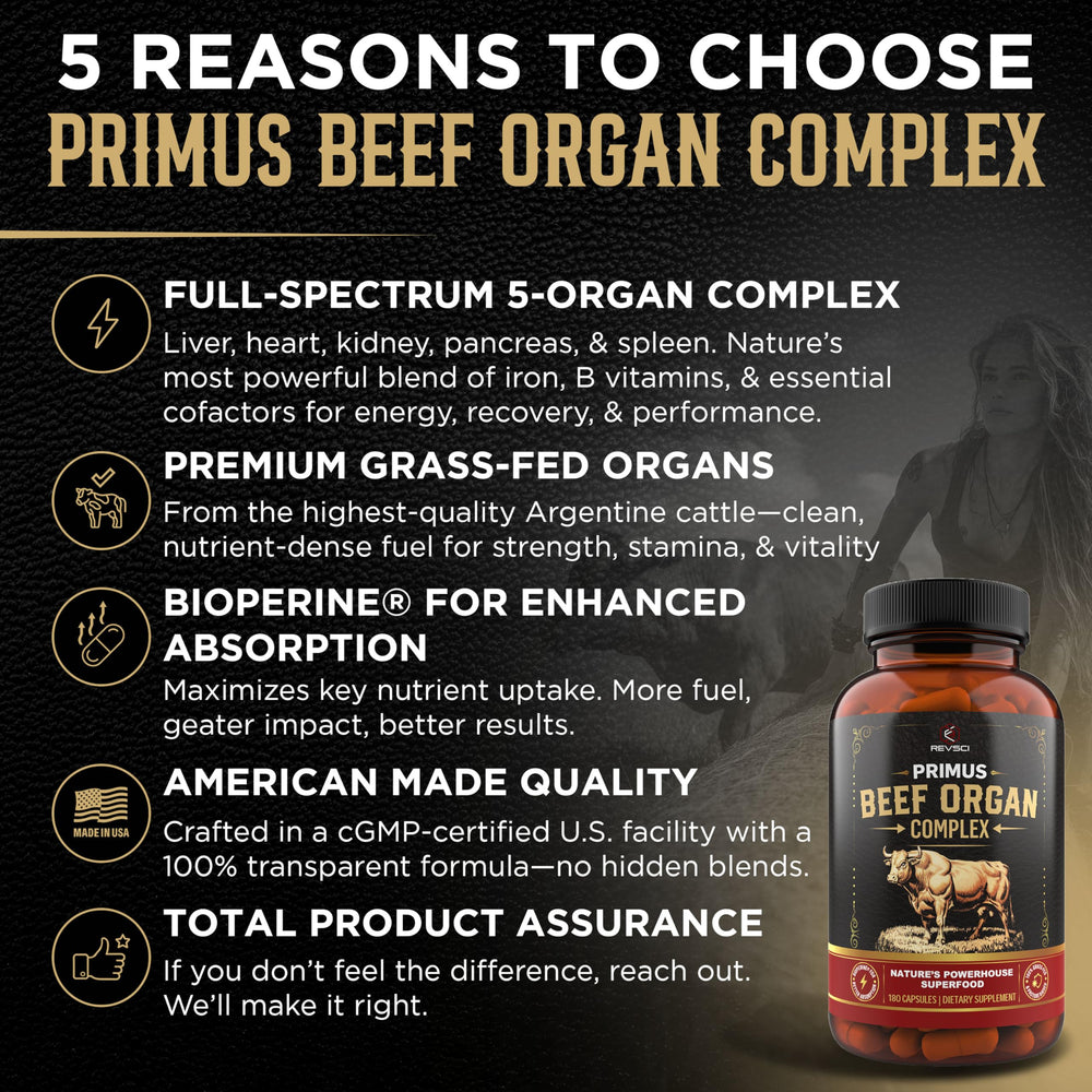 Revolution Science PRIMUS bottle back label reveals ingredients and dosing guidance