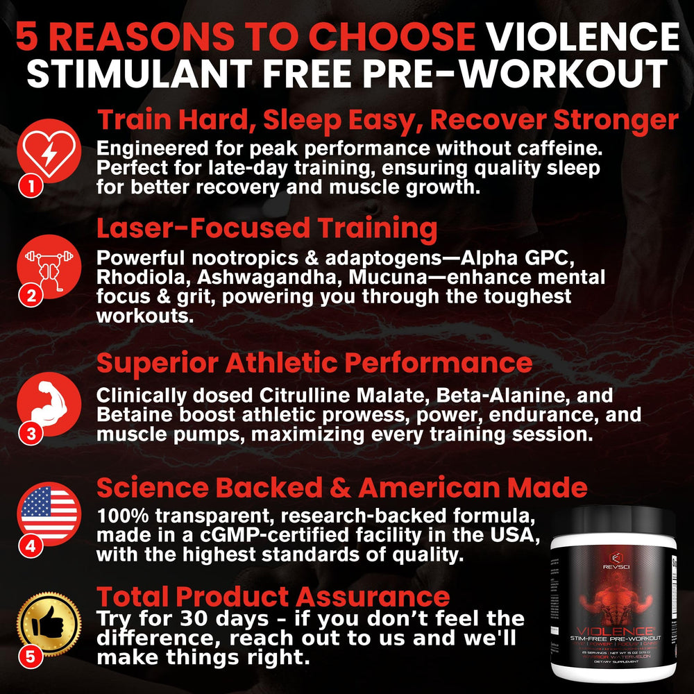 Violence non-stim preworkout powder pour demonstrates smooth mixing and texture.