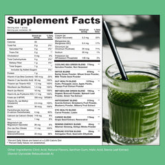 Rewind pineapple-flavor green drink glass highlights tasty energizing greens for your morning routine.