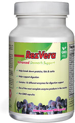 RezVera bottle pouring capsules for smoother digestion after meals.