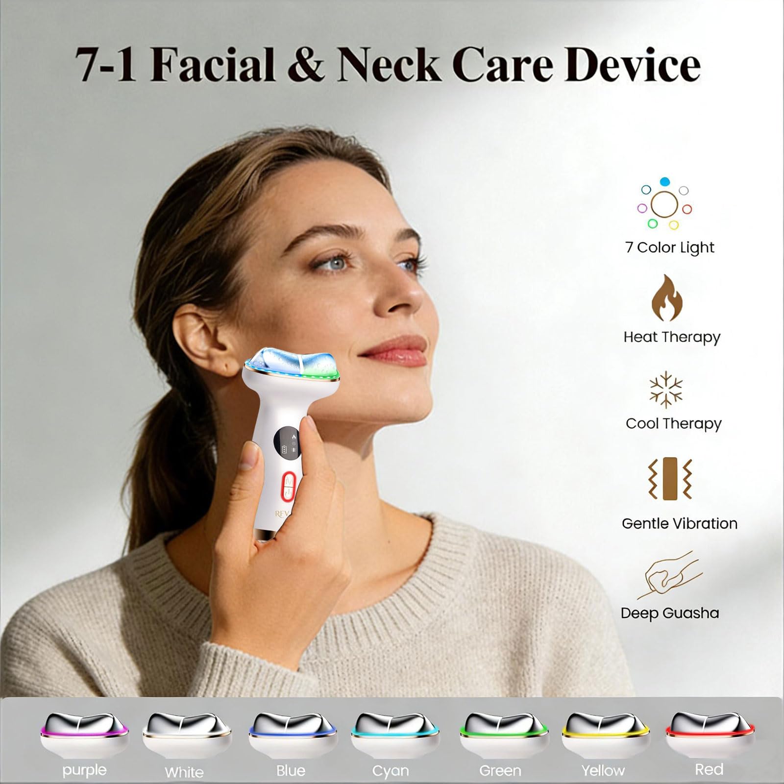RFVDC LED therapy panel glowing for targeted skincare sessions.