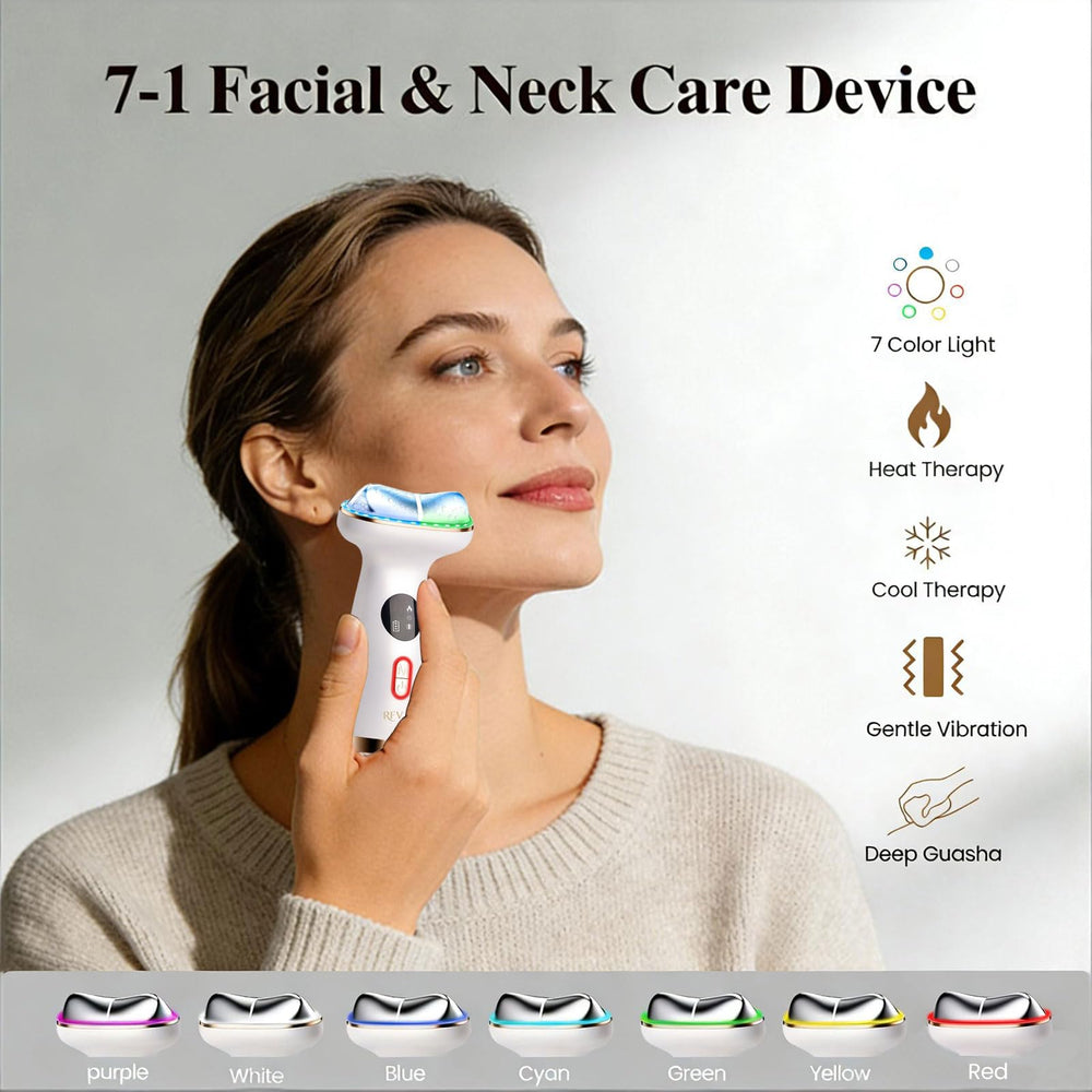 RFVDC LED therapy panel glowing for targeted skincare sessions.