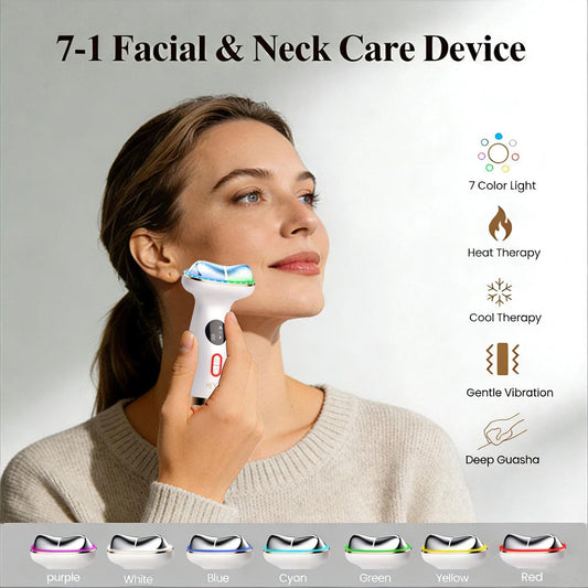 RFVDC LED therapy panel glowing for targeted skincare sessions.