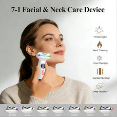 RFVDC LED therapy panel glowing for targeted skincare sessions.