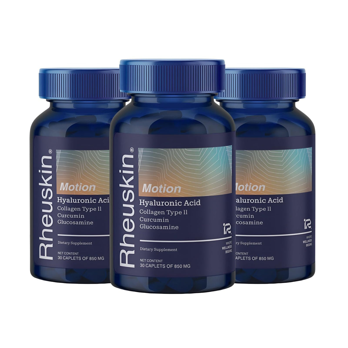 Rheuskin Motion 3 Pack bottle pour demonstrates easy daily use.