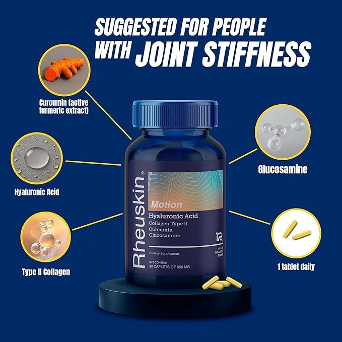 Rheuskin Motion 3 Pack caplets in hand ready for daily routine.