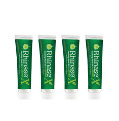 Rhinase saline nasal gel four-pack for moisture support.