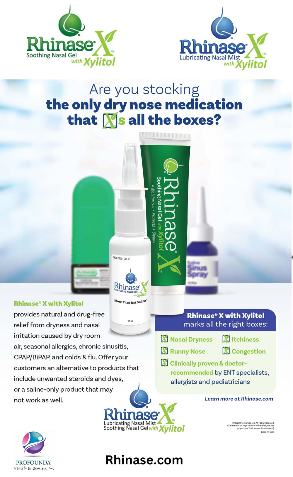Rhinase X Combo moisture-boosting spray in action