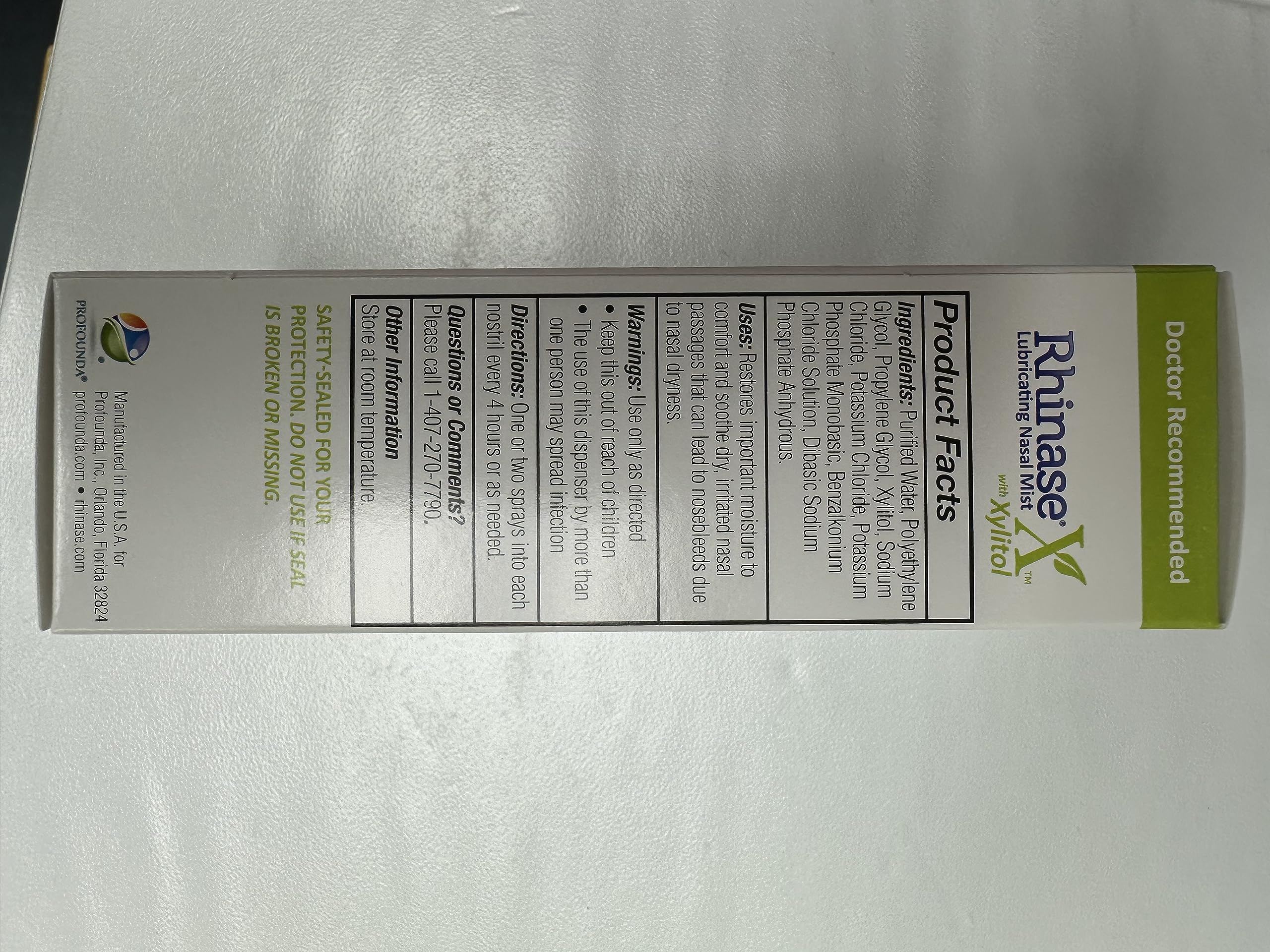 Rhinase X Mist pH-balanced formula promotes gentle nasal hydration.