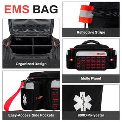 Rhino Rescue bag reflective strips enhance visibility at night.
