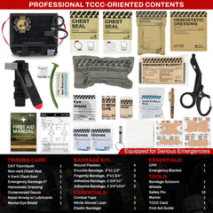 RHINO RESCUE MOLLE pouch keeps kit secure in vehicles.