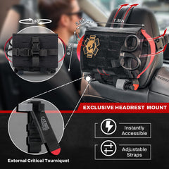 RHINO RESCUE IFAK red quick-draw tab for fast deployment.