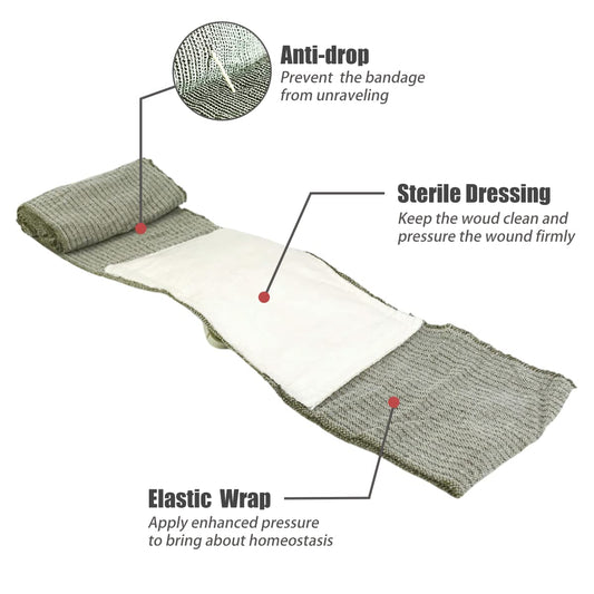 Rhino Rescue compression pad close-up shows absorbent non-adherent surface