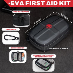 Rhino Rescue 130-piece essentials organized for ready use in emergencies.