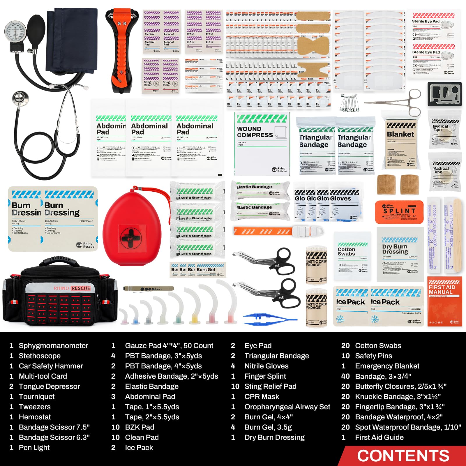 Rhino Rescue EMT bag compartments arranged for easy supplies retrieval.